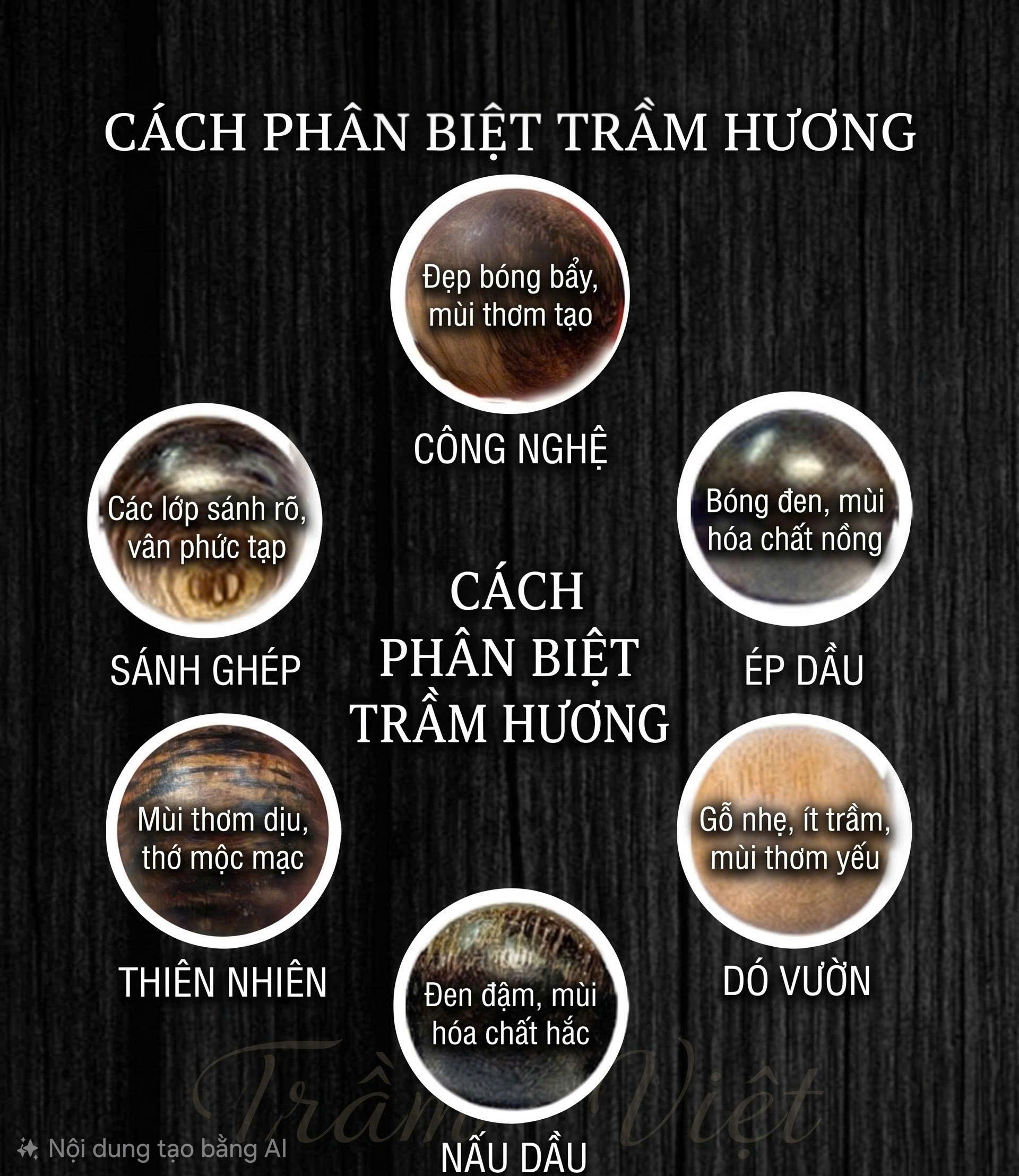 Học ngay cách phân biệt trầm hương tự nhiên và trầm ép dầu để tránh mất tiền oan. Trầm Việt chia sẻ bí quyết nhận diện vân trầm và mùi hương chuẩn nhất.