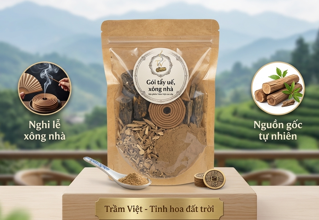 Gói tẩy uế xông nhà loại 2 Trầm Việt tinh hoa đất trời tự nhiên