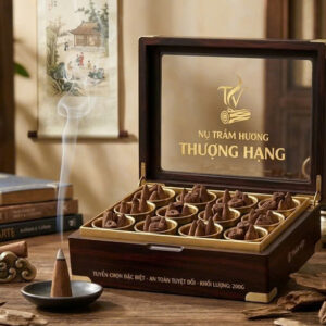 Nụ trầm hương thượng hạng Trầm Việt trong hộp gỗ sang trọng quà tặng đẳng cấp