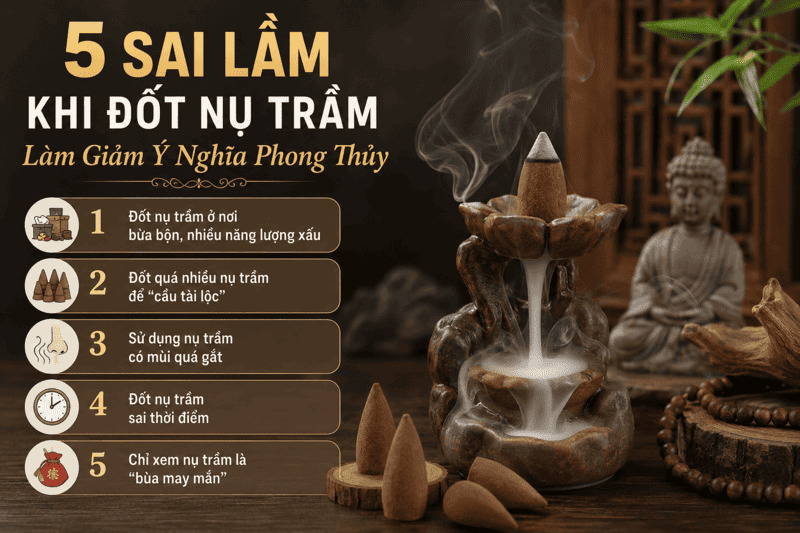 5 Sai Lầm Khi Đốt Nụ Trầm Làm Giảm Ý Nghĩa Phong Thủy